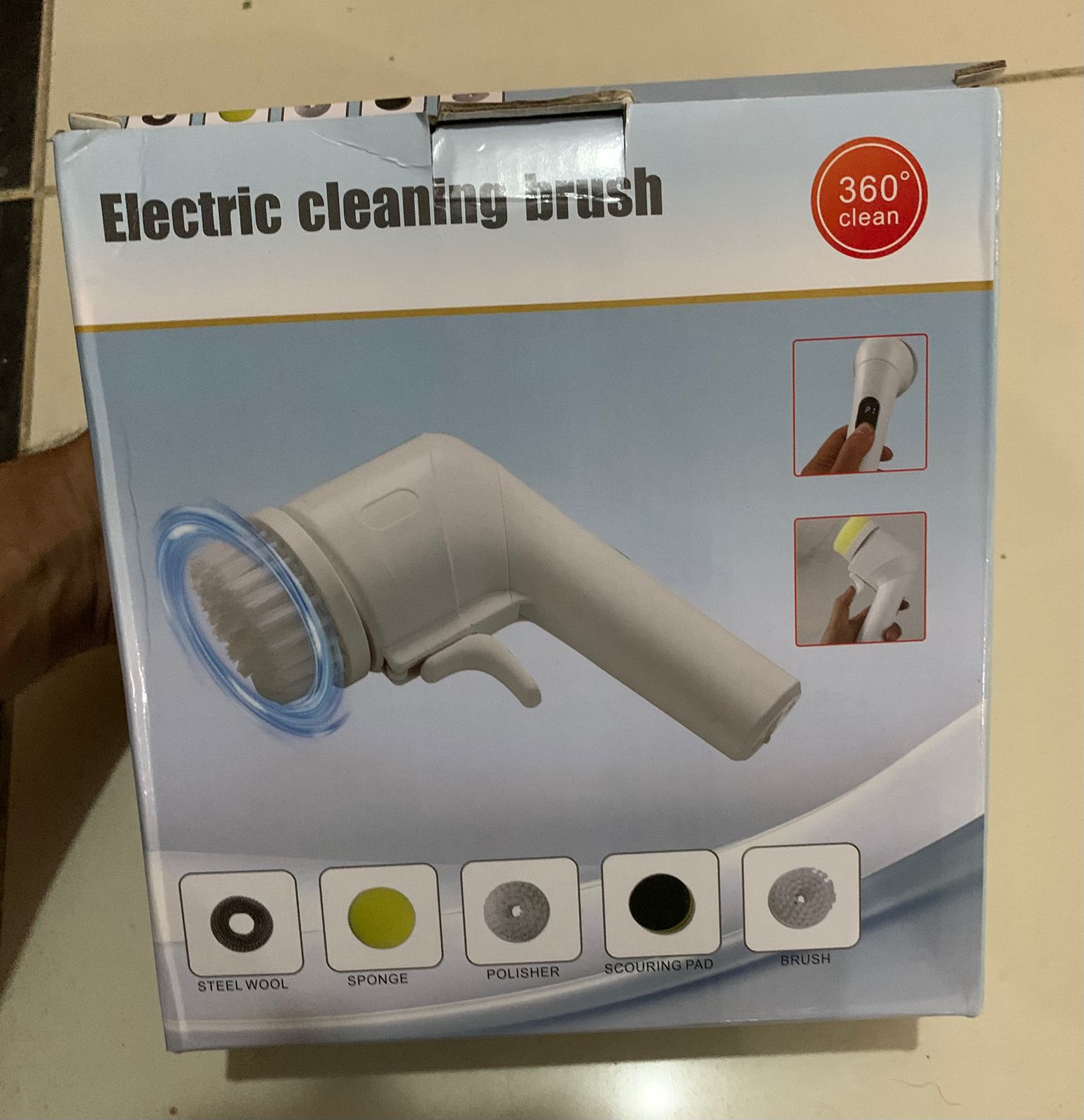 360° Electric Spin Cleaning Brush | Multi-Purpose Power Scrubber