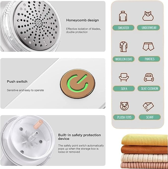 Electric Lint Remover | Rechargeable Fabric Shaver for Clothes & Sweaters
