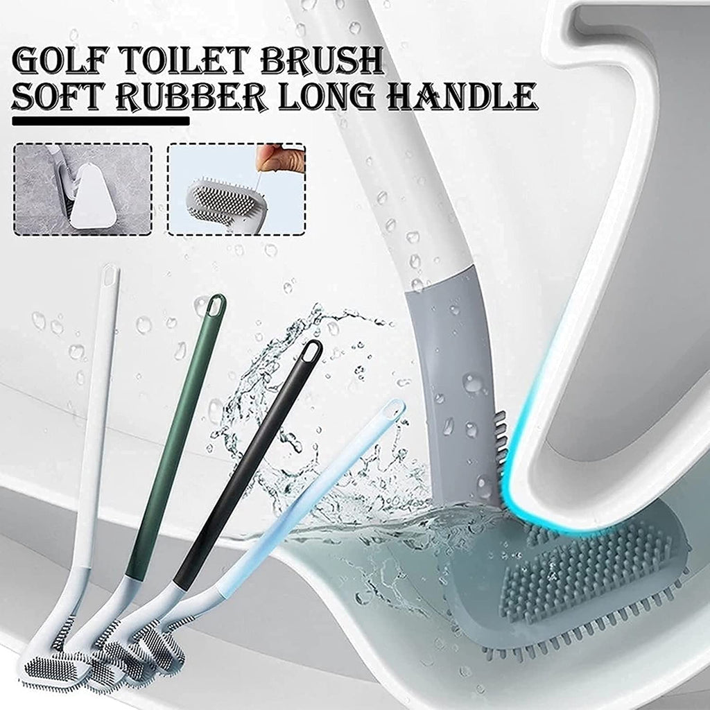 360° Golf Toilet Cleaning Brush | Flexible Silicone Toilet Brush with Long Handle
