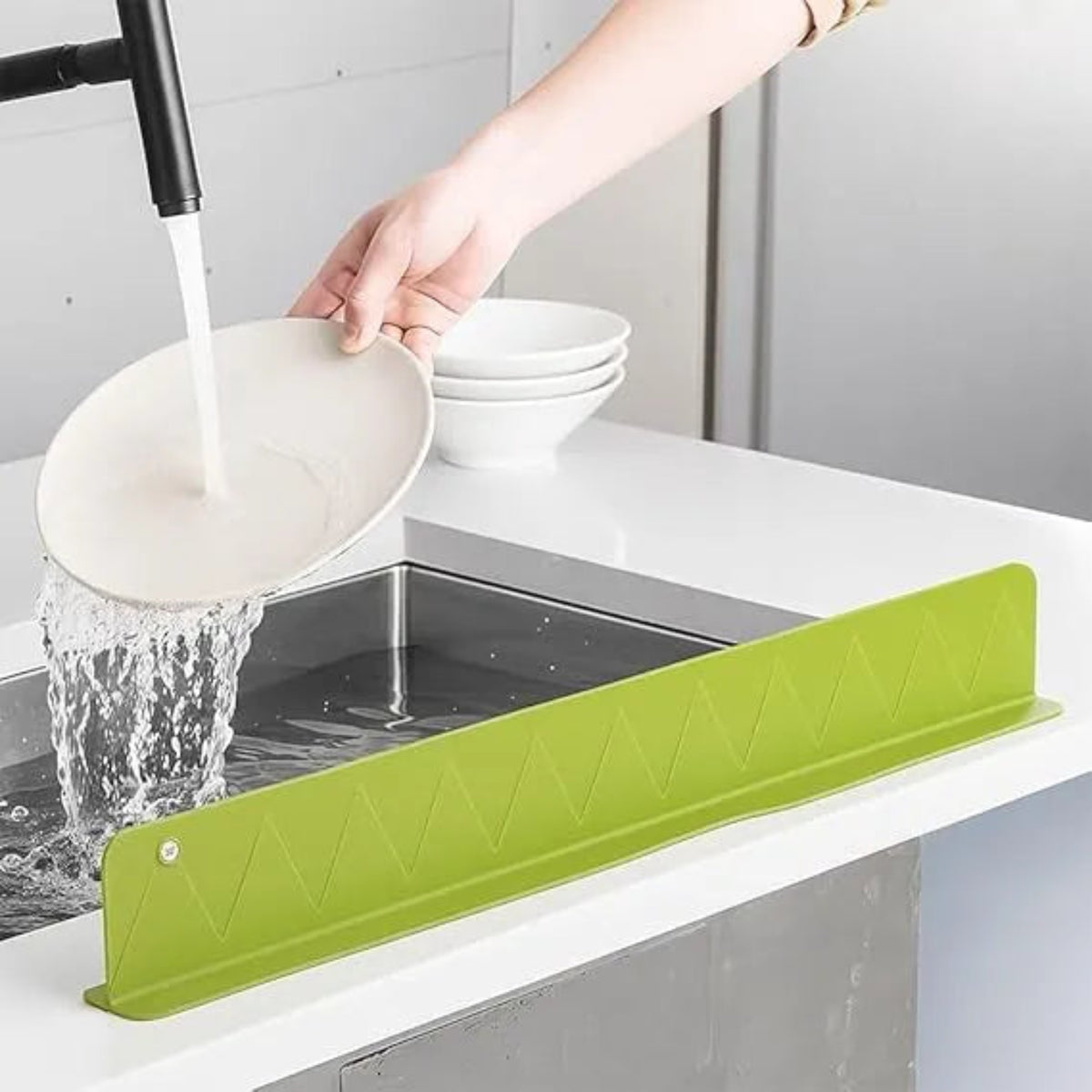 Silicone Sink Splash Guard | Flexible Water Splash Stopper with Suction Cups